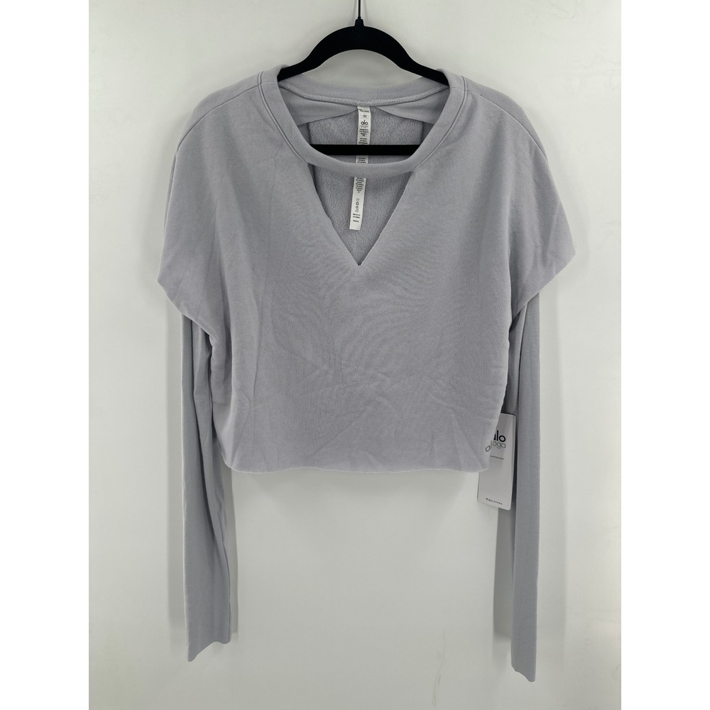 Alo Yoga Reach Long Sleeve Everyday Elevated Dove Grey Medium NWT